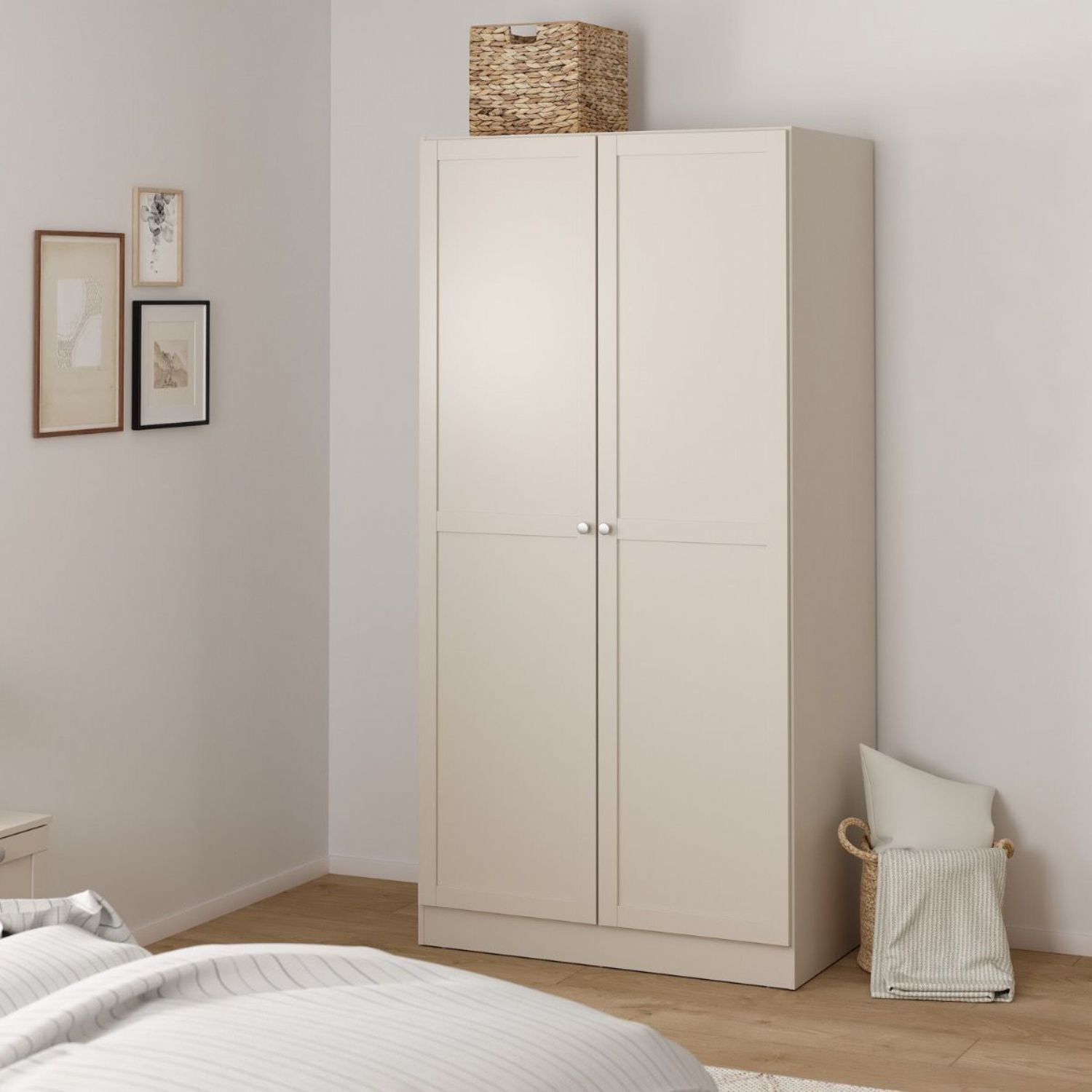Brande Wardrobe with 2 Frame Doors in Cashmere