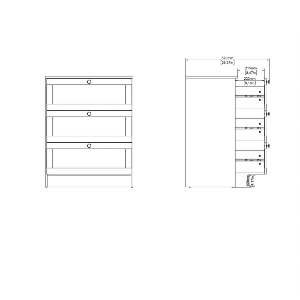 Brande Chest with 3 Frame Drawers in Jackson Hickory