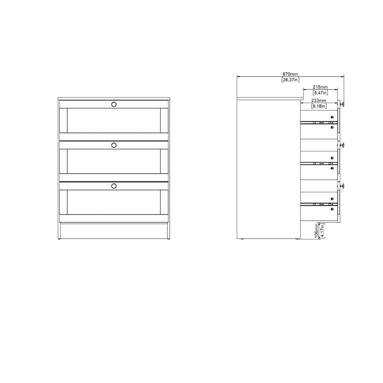 Brande Chest with 3 Frame Drawers in Jackson Hickory