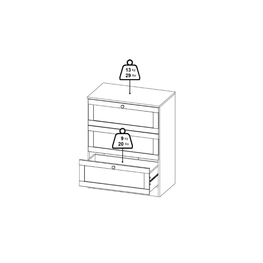 Brande Chest with 3 Frame Drawers in Jackson Hickory