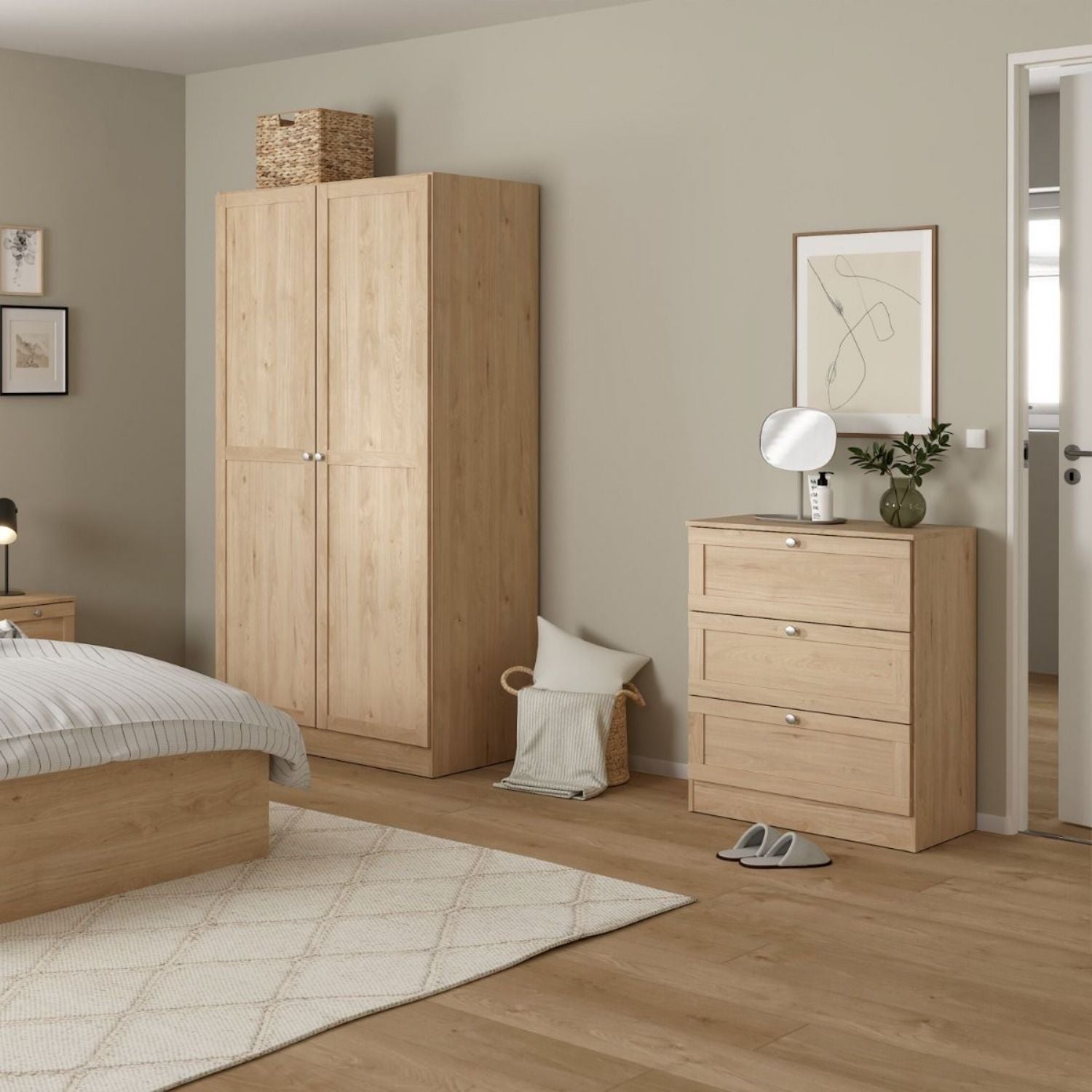Brande Chest with 3 Frame Drawers in Jackson Hickory