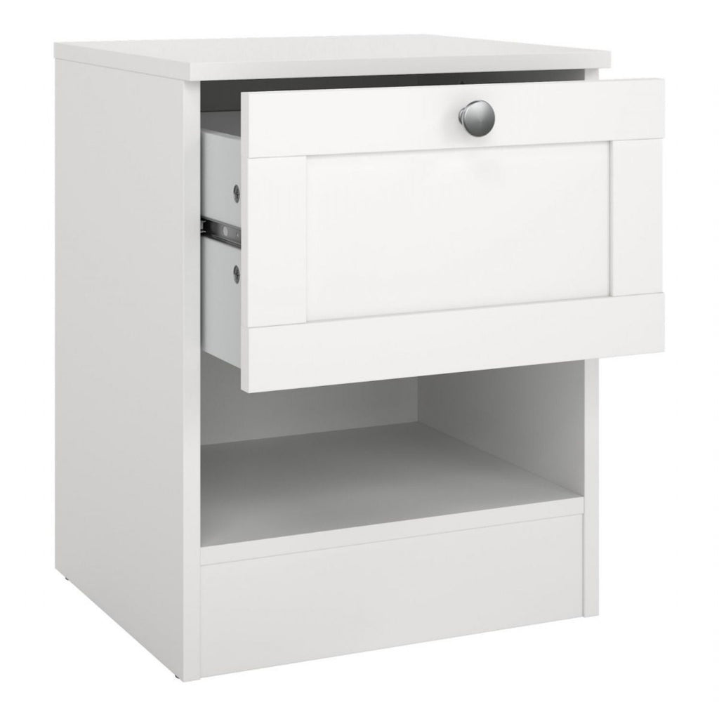 Brande Nightstand with 1 Frame Drawer in White