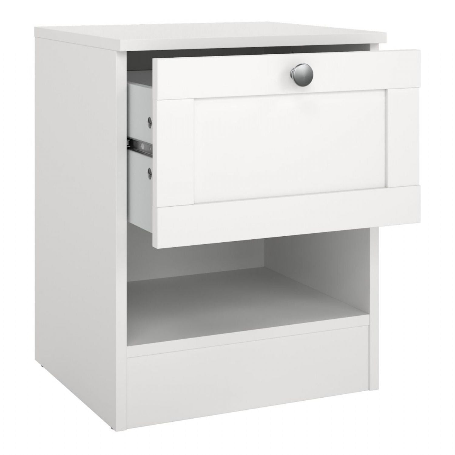 Brande Nightstand with 1 Frame Drawer in White