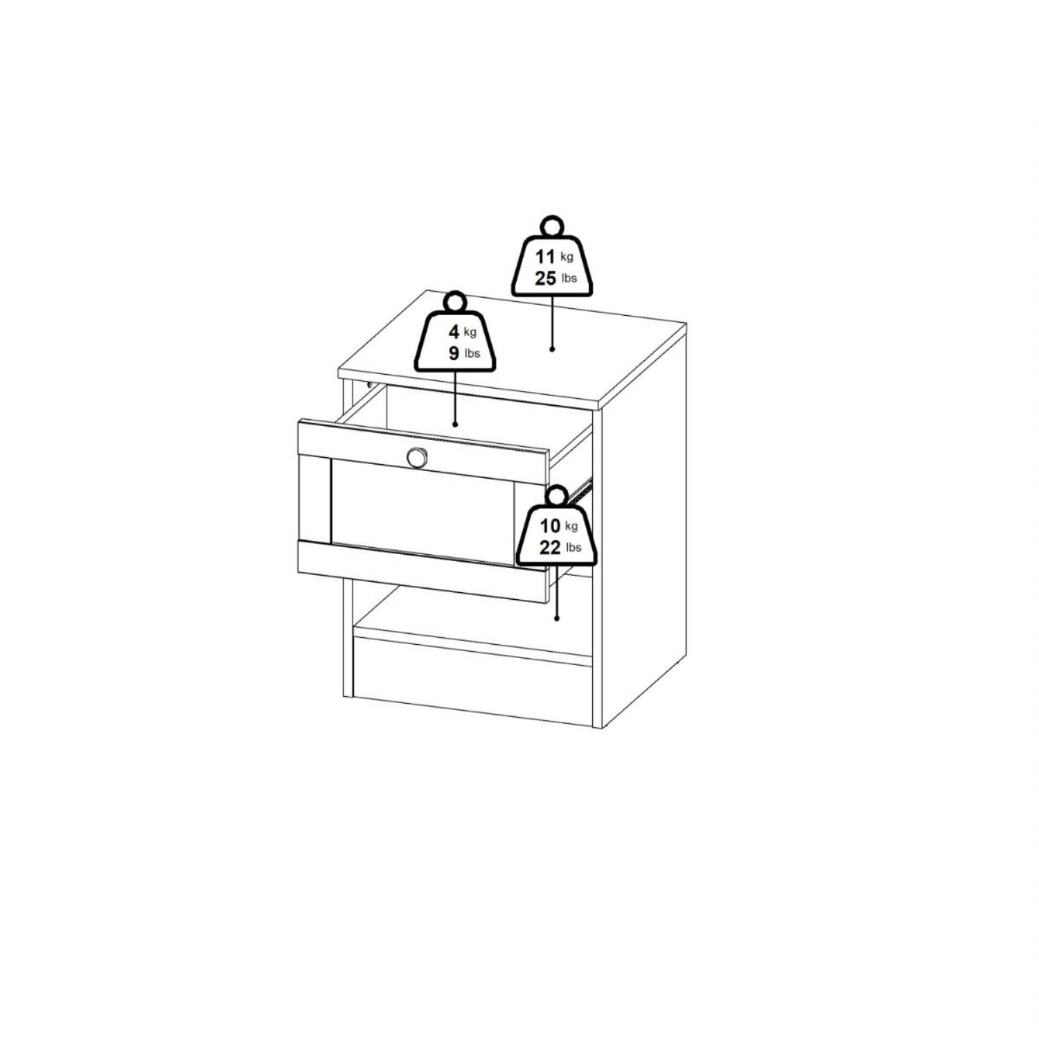 Brande Nightstand with1 Frame Drawer in Jackson Hickory