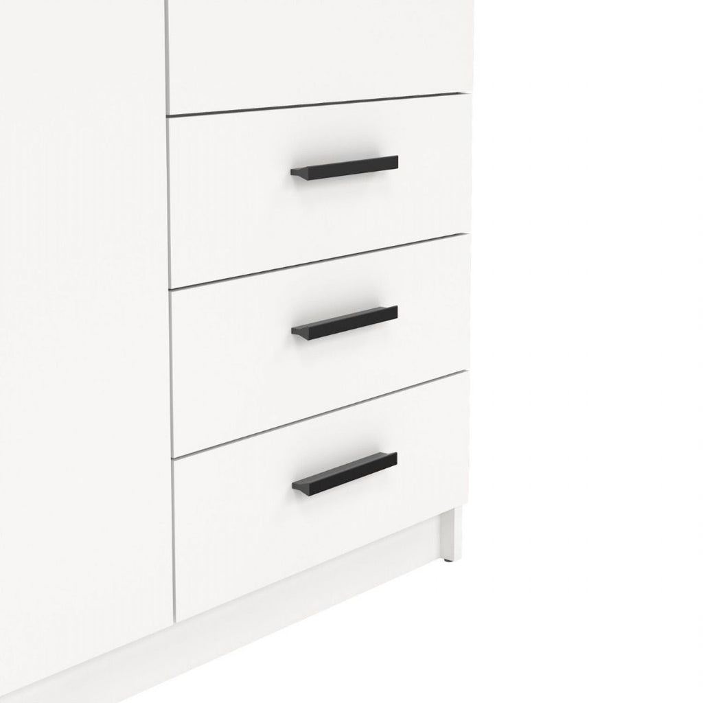Sprint Wardrobe with 2 Doors + 3 Drawers in White