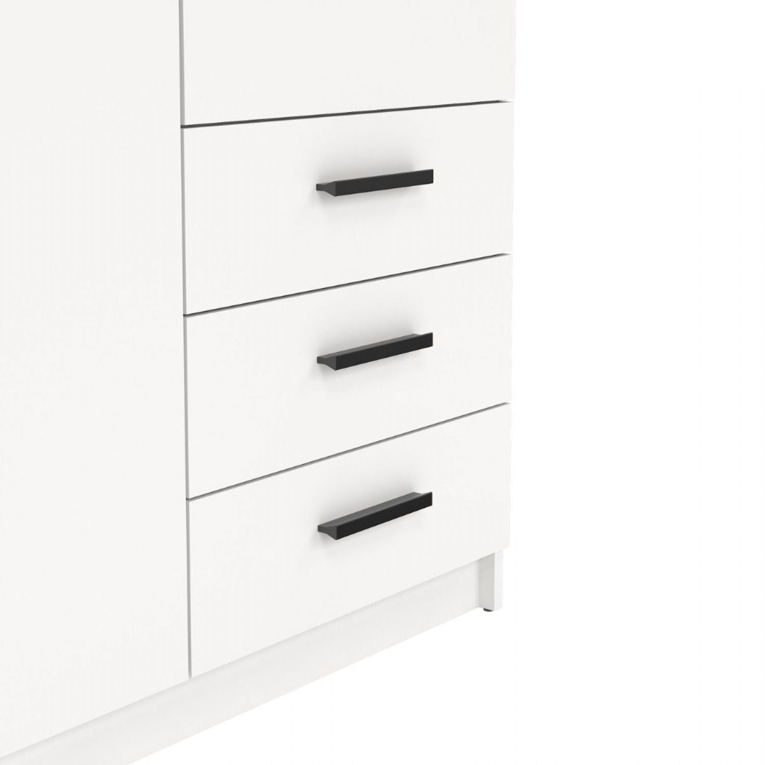 Sprint Wardrobe with 2 Doors + 3 Drawers in White
