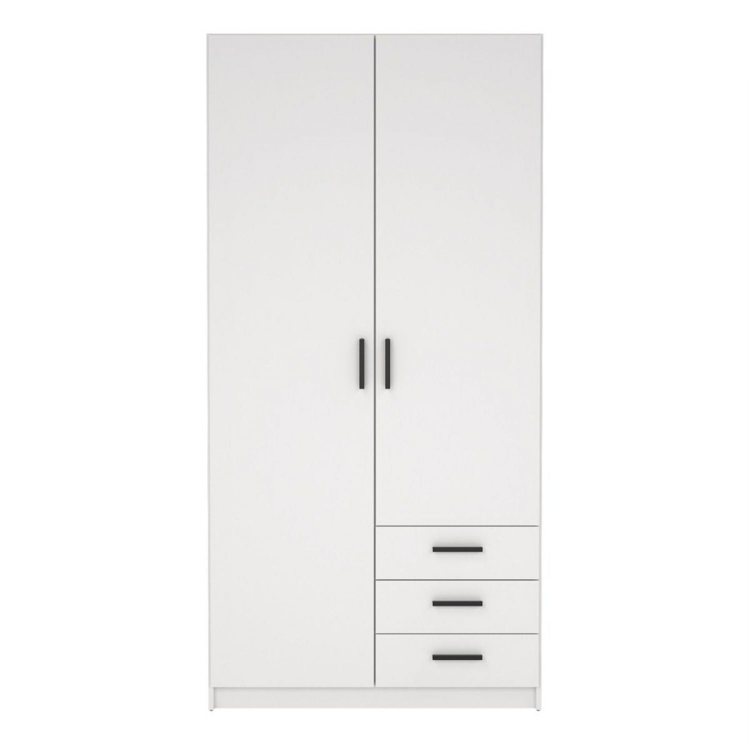 Sprint Wardrobe with 2 Doors + 3 Drawers in White