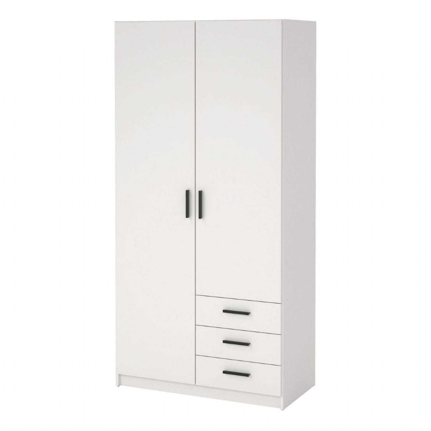 Sprint Wardrobe with 2 Doors + 3 Drawers in White