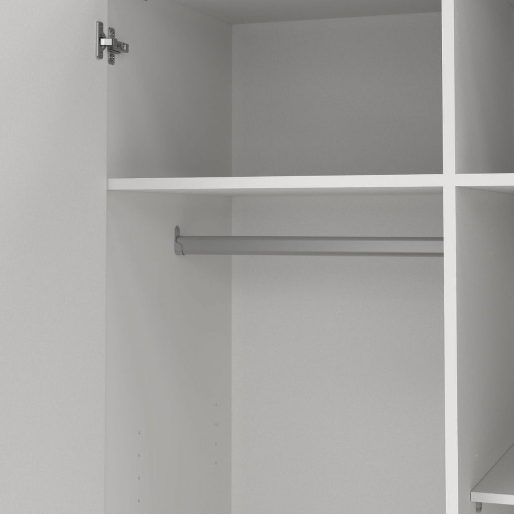 Sprint Wardrobe with 2 Doors + 3 Drawers in White