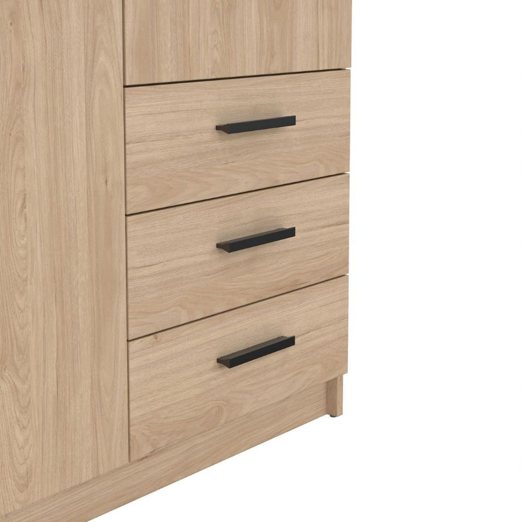 Sprint Wardrobe with 2 Doors + 3 Drawers in Jackson Hickory