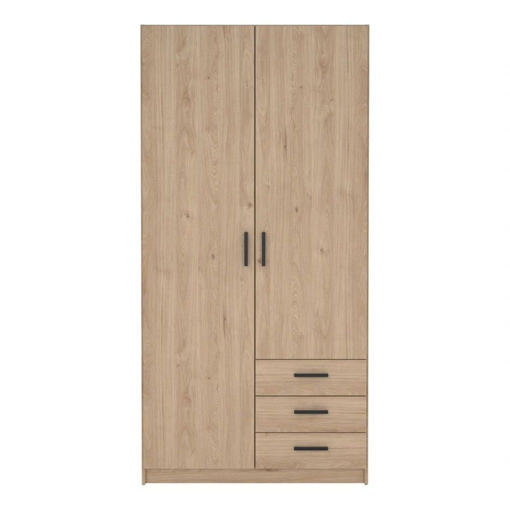 Sprint Wardrobe with 2 Doors + 3 Drawers in Jackson Hickory