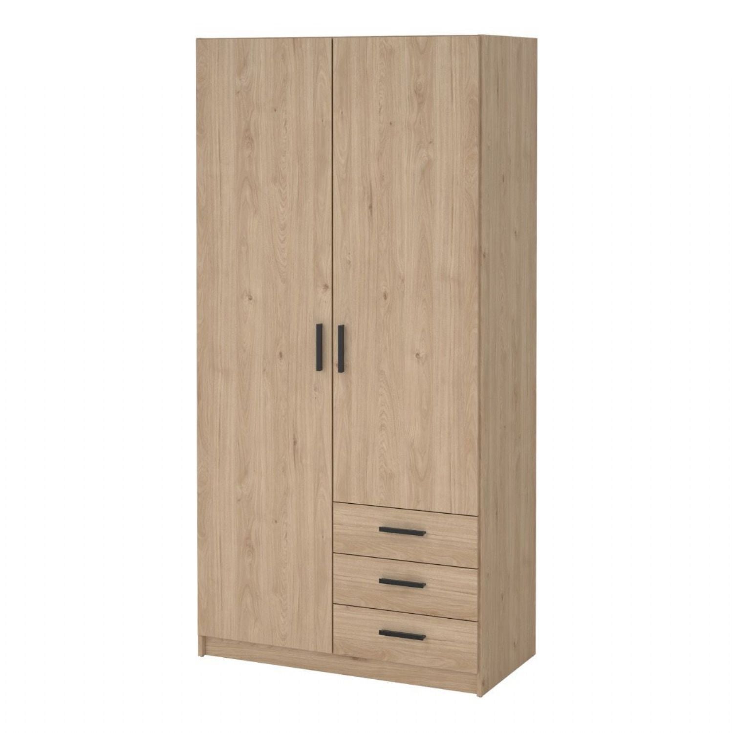 Sprint Wardrobe with 2 Doors + 3 Drawers in Jackson Hickory