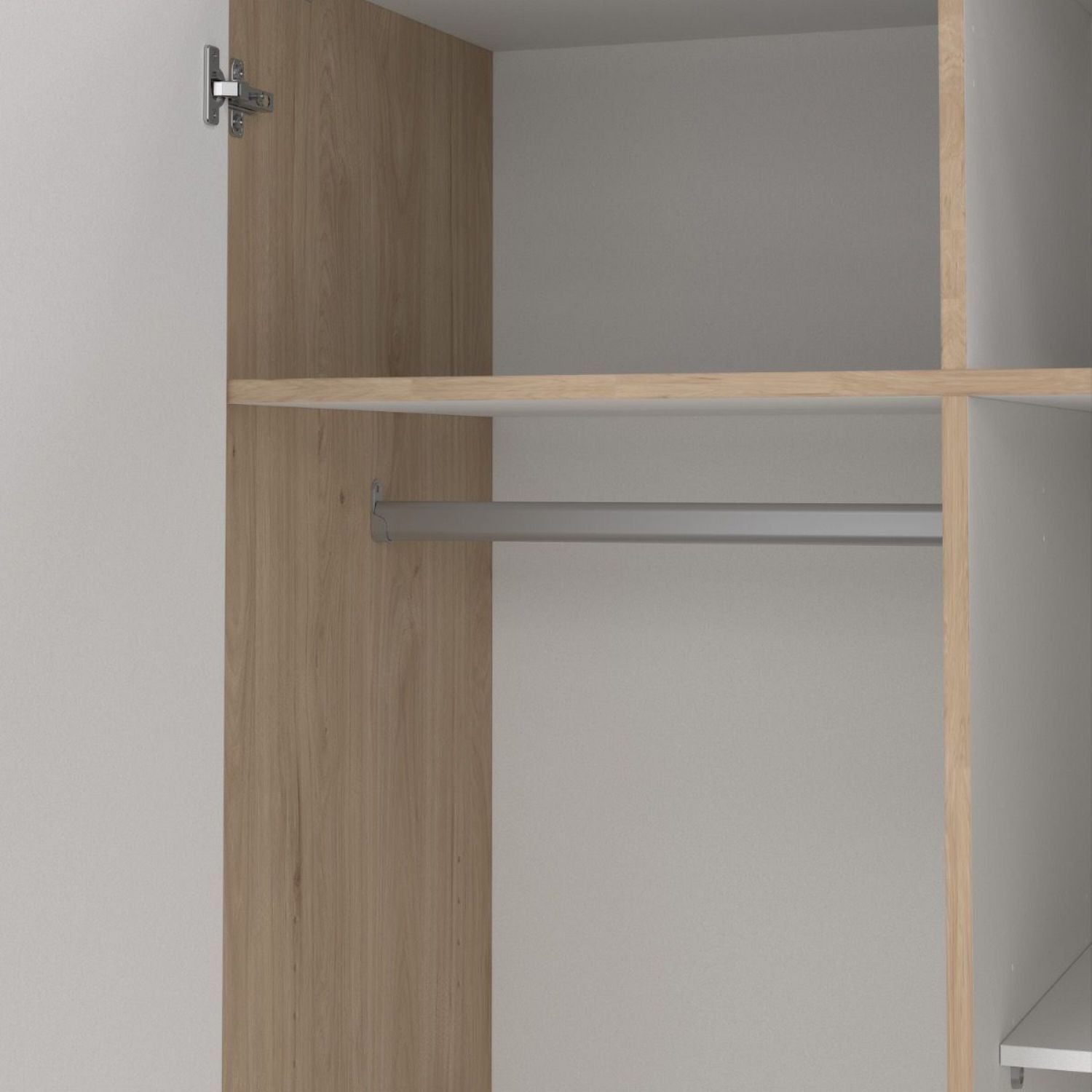 Sprint Wardrobe with 2 Doors + 3 Drawers in Jackson Hickory