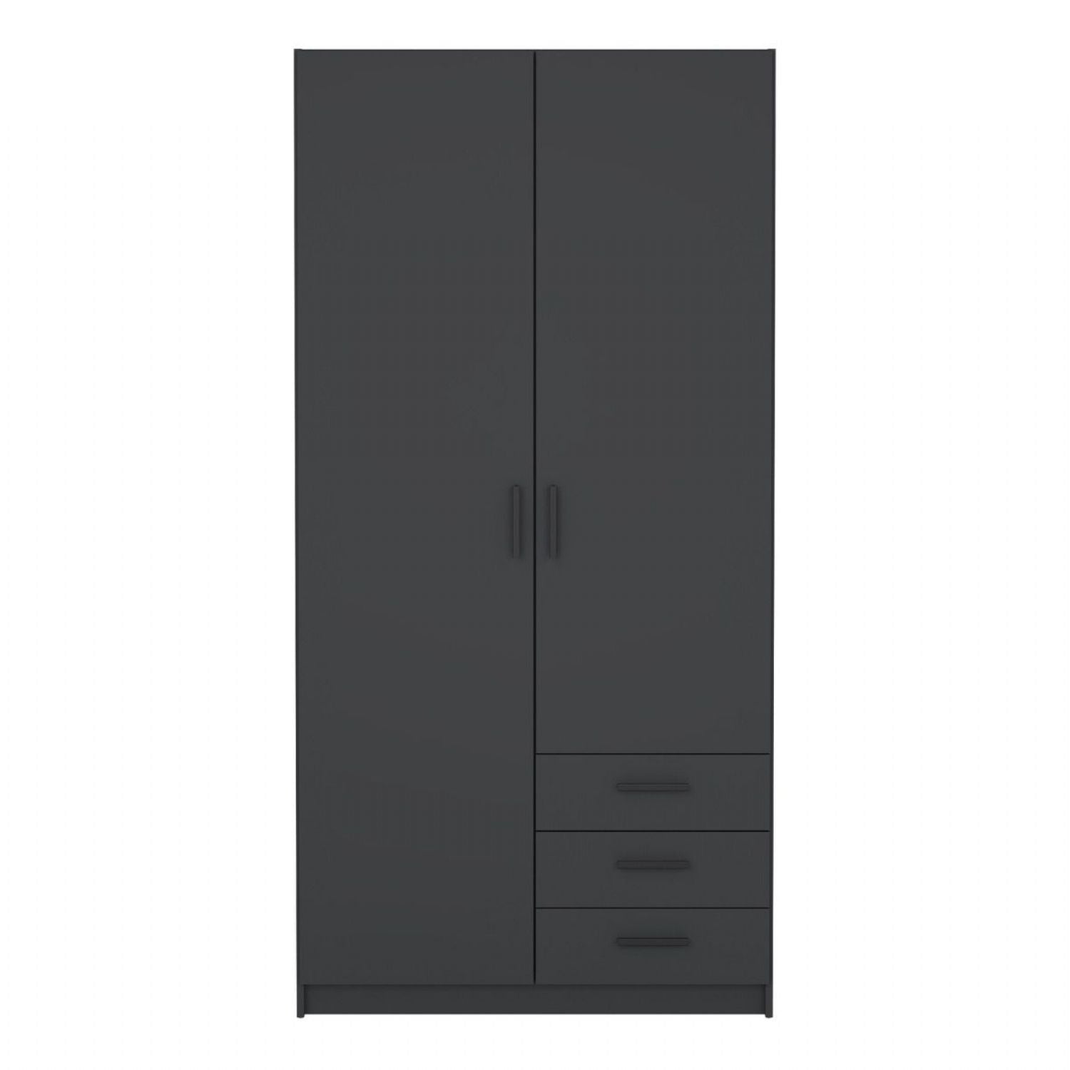 Sprint Wardrobe with 2 Doors + 3 Drawers in Matt Grey