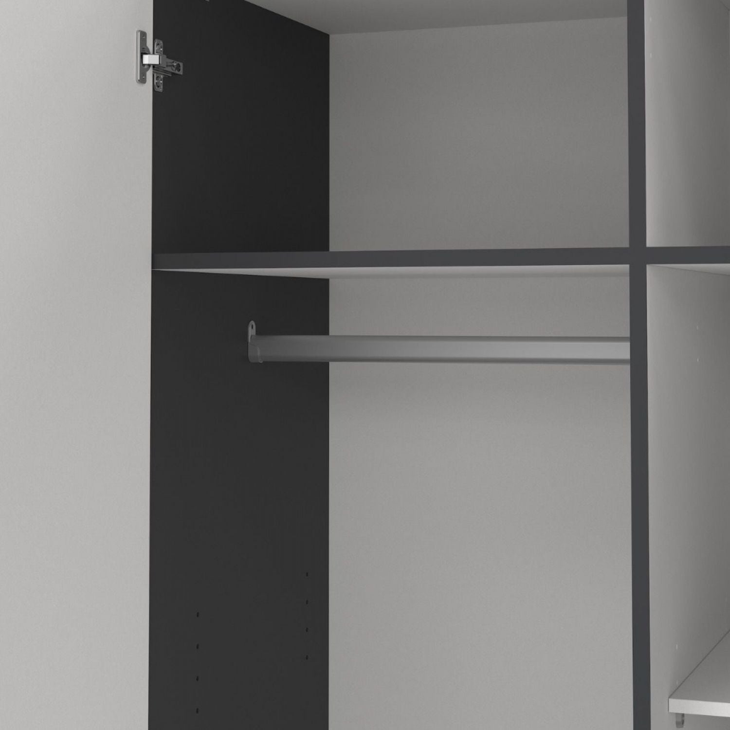 Sprint Wardrobe with 2 Doors + 3 Drawers in Matt Grey