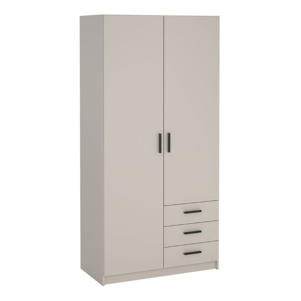 Sprint Wardrobe with 2 Doors + 3 Drawers in Cashmere