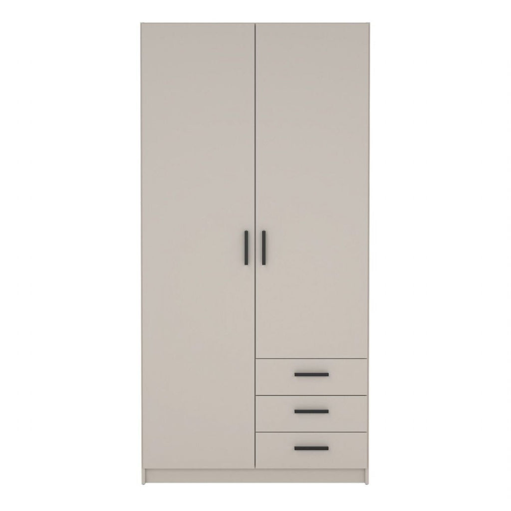 Sprint Wardrobe with 2 Doors + 3 Drawers in Cashmere