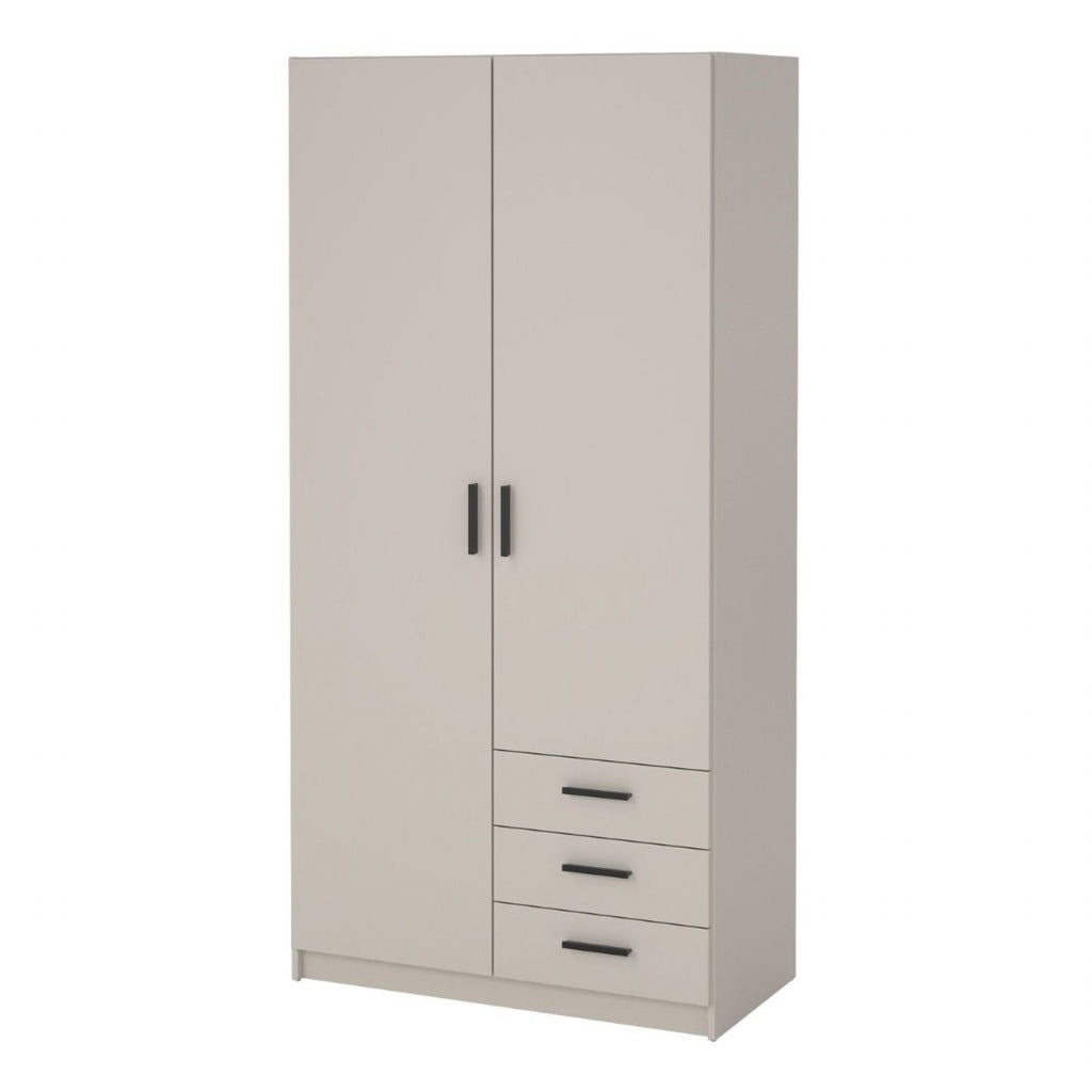 Sprint Wardrobe with 2 Doors + 3 Drawers in Cashmere