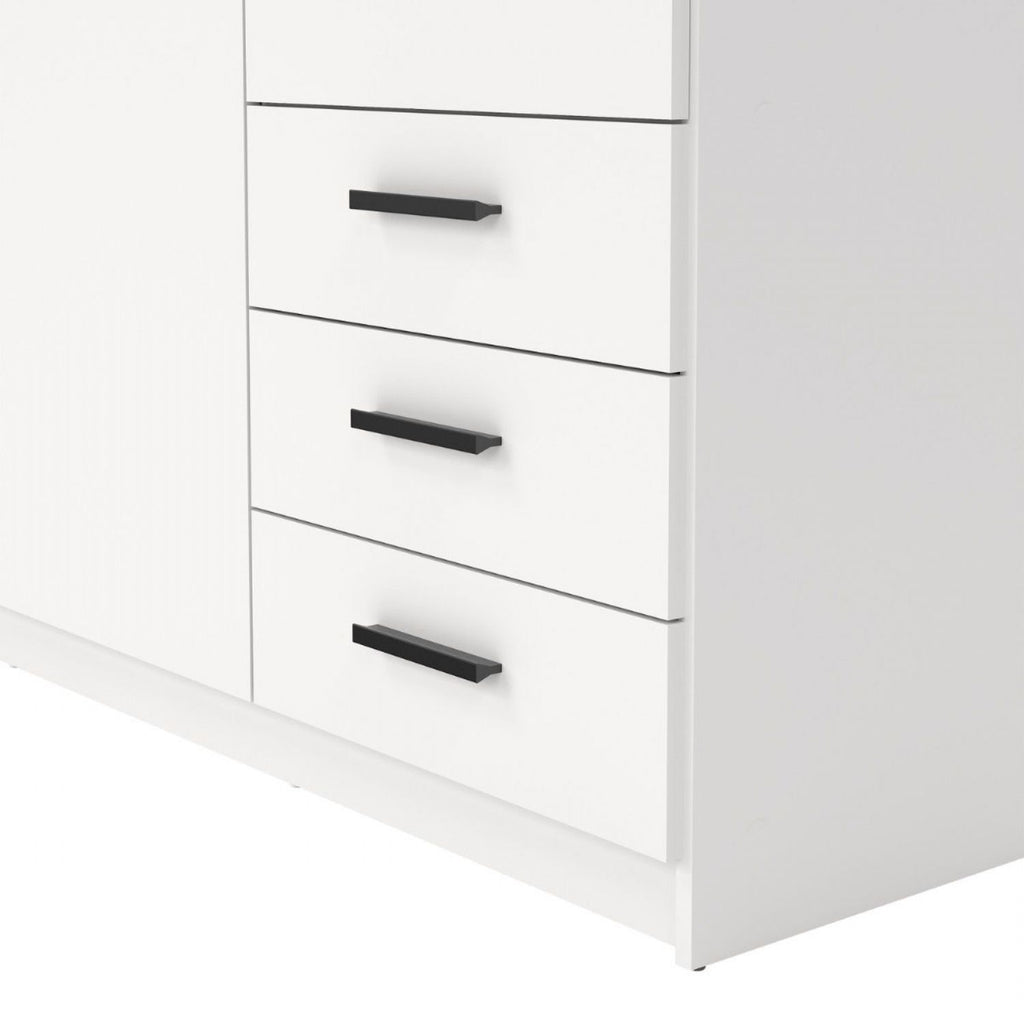 Sprint Wardrobe with 3 Doors + 3 Drawers in White