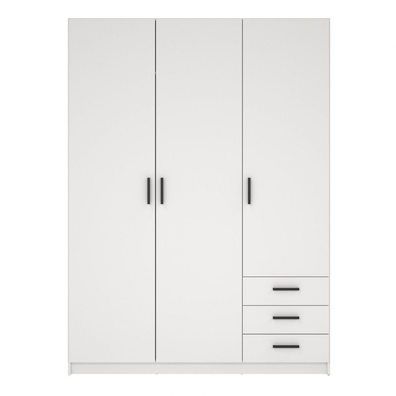 Sprint Wardrobe with 3 Doors + 3 Drawers in White