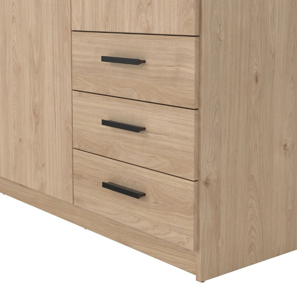 Sprint Wardrobe with 3 Doors + 3 Drawers in Jackson Hickory