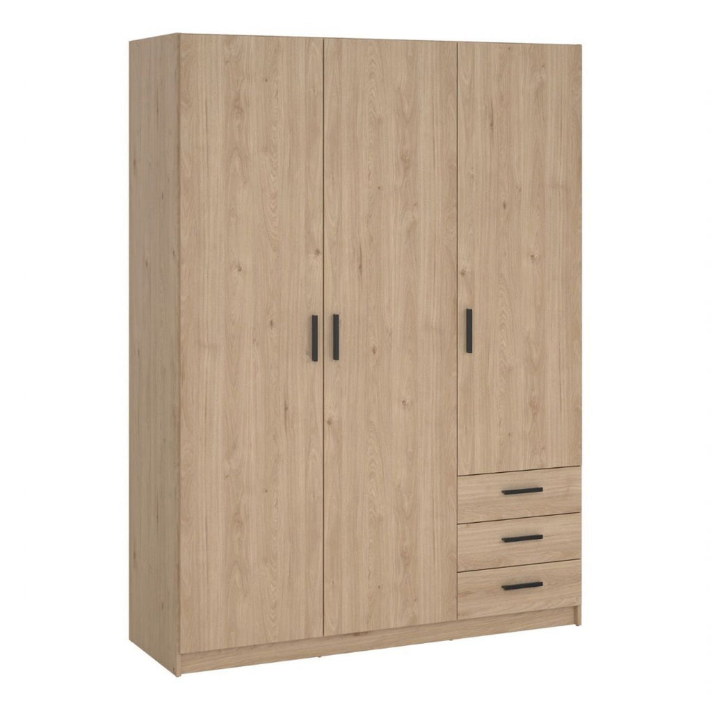 Sprint Wardrobe with 3 Doors + 3 Drawers in Jackson Hickory