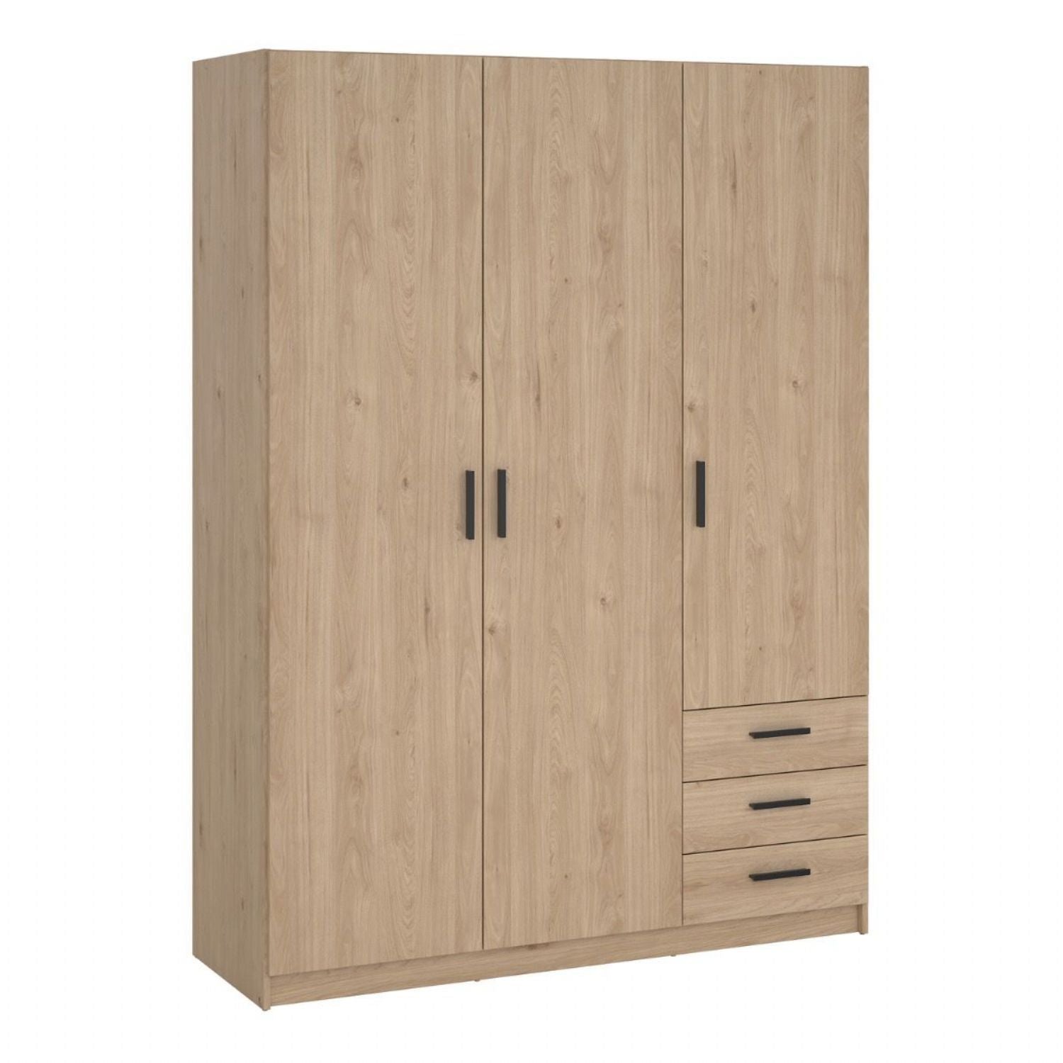 Sprint Wardrobe with 3 Doors + 3 Drawers in Jackson Hickory