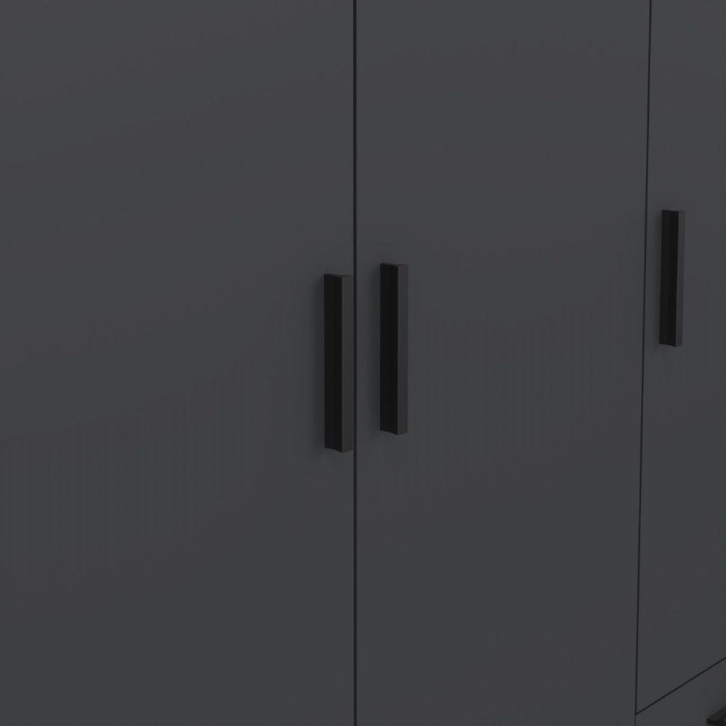 Sprint Wardrobe with 3 Doors + 3 Drawers in Matt Grey