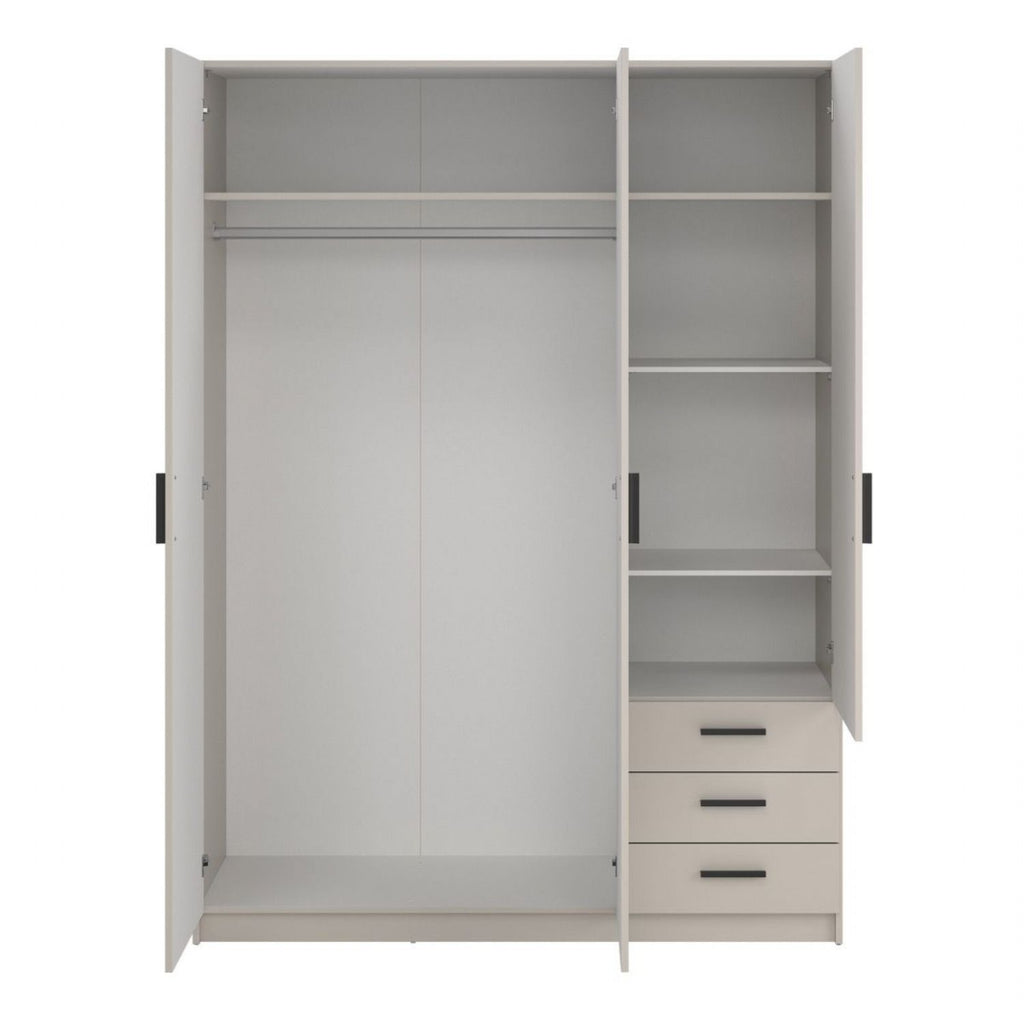 Sprint Wardrobe with 3 Doors + 3 Drawers in Cashmere