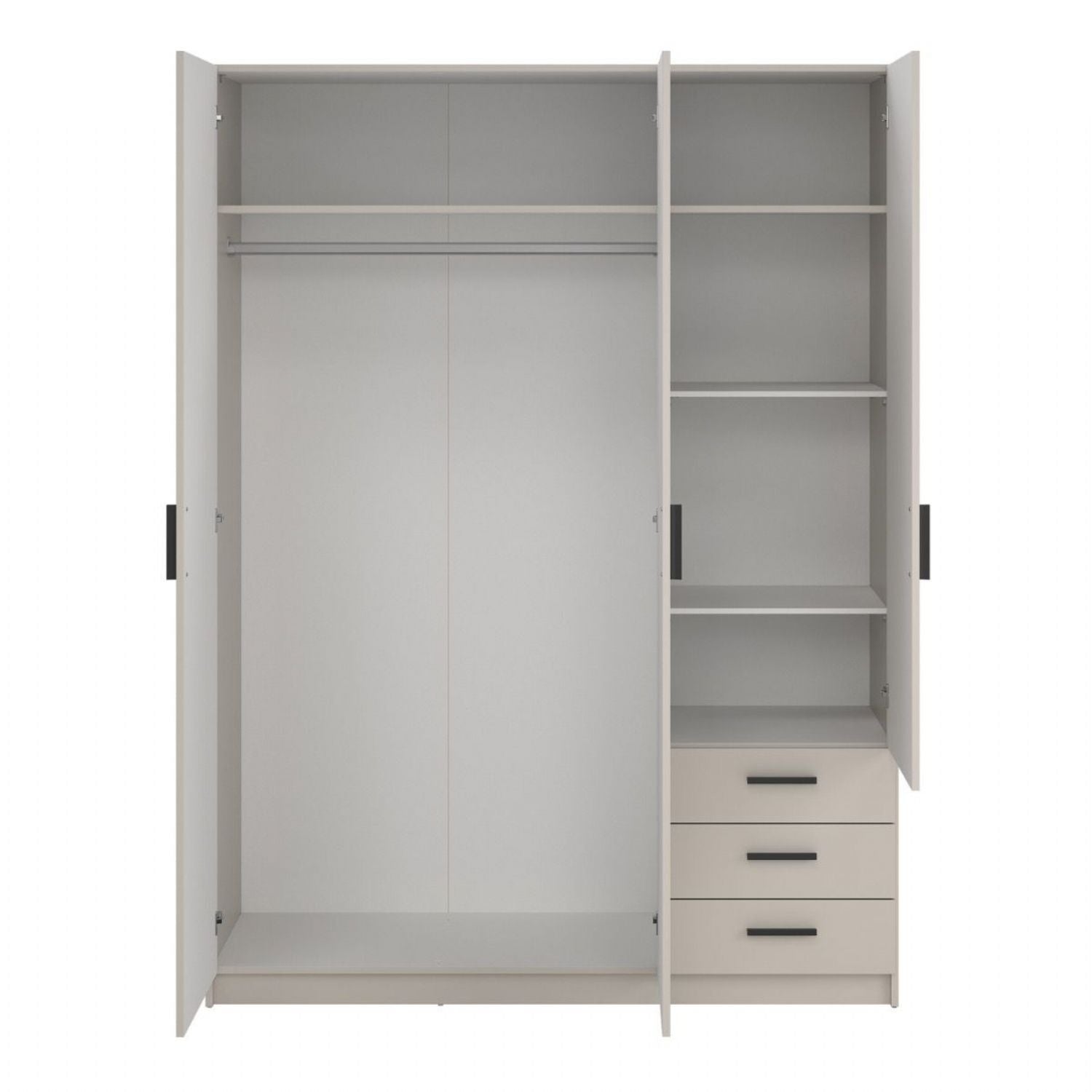 Sprint Wardrobe with 3 Doors + 3 Drawers in Cashmere