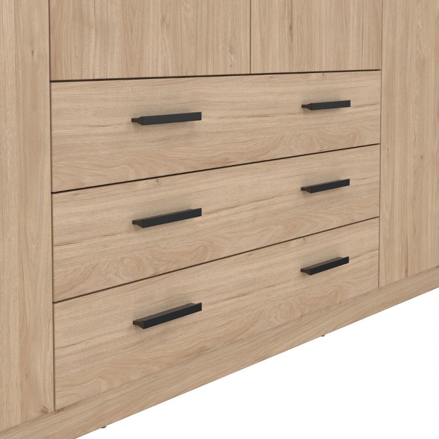 Sprint Wardrobe with 4 Doors + 3 Drawers in Jackson Hickory