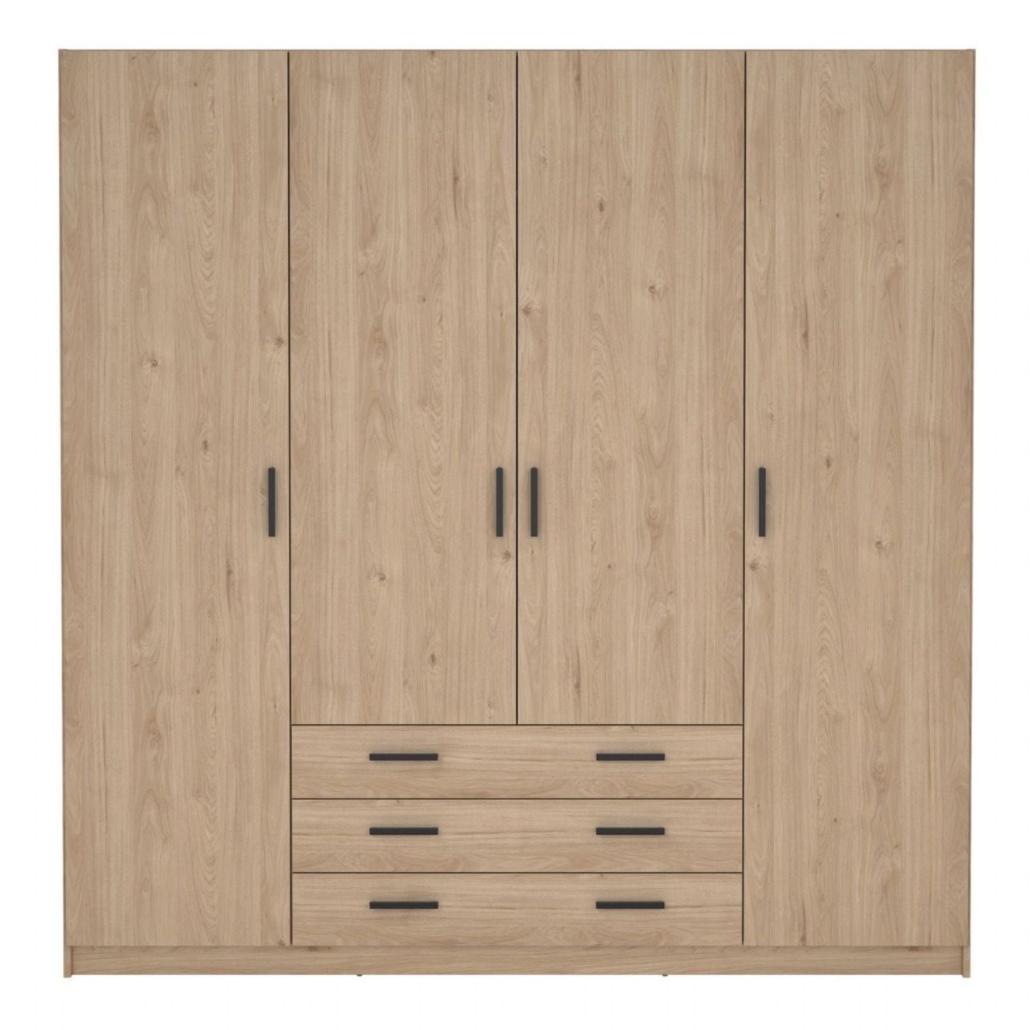 Sprint Wardrobe with 4 Doors + 3 Drawers in Jackson Hickory