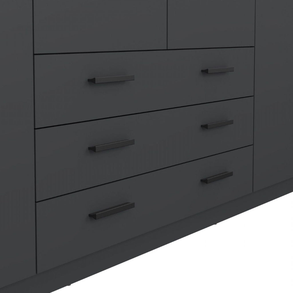 Sprint Wardrobe with 4 Doors + 3 Drawers in Matt Grey