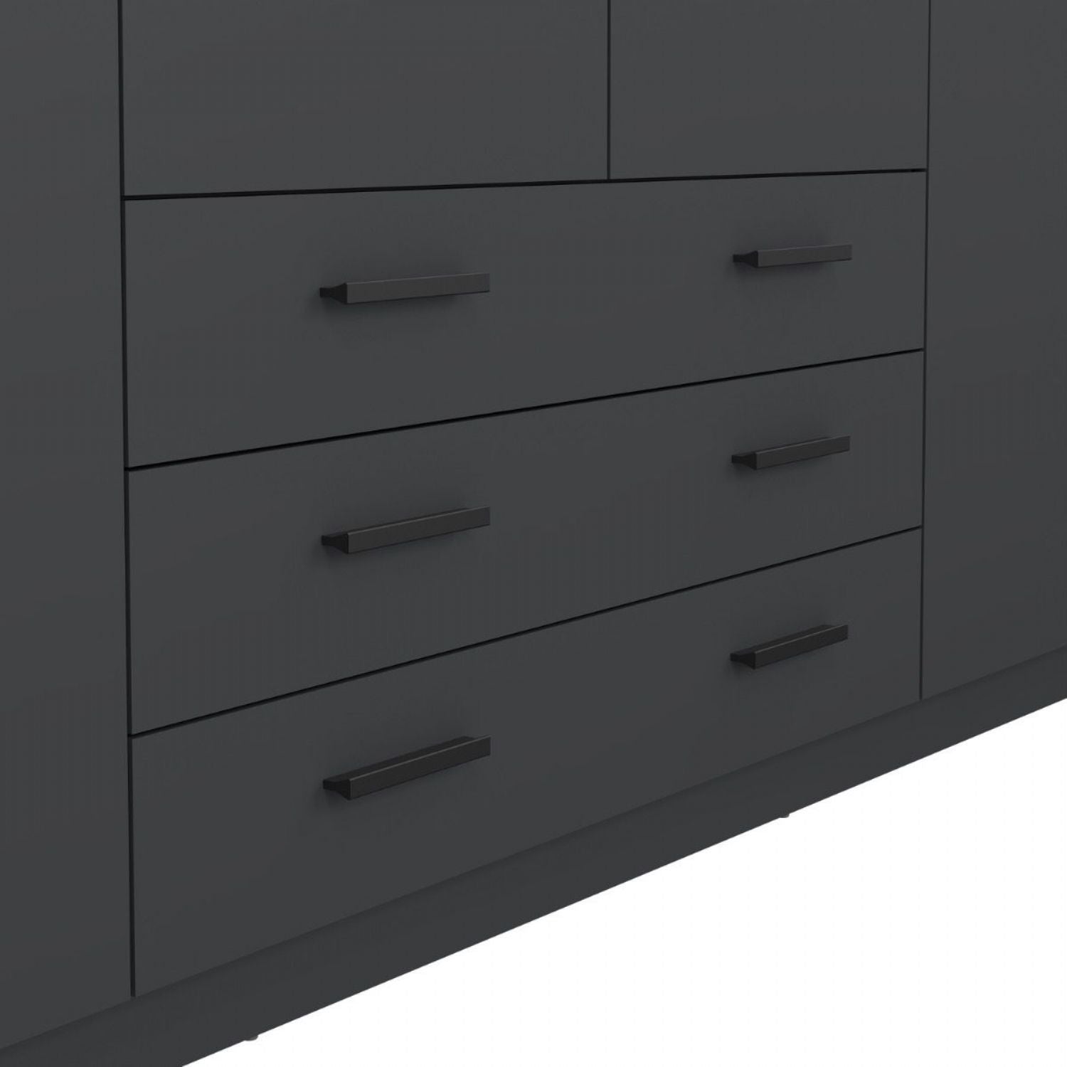 Sprint Wardrobe with 4 Doors + 3 Drawers in Matt Grey