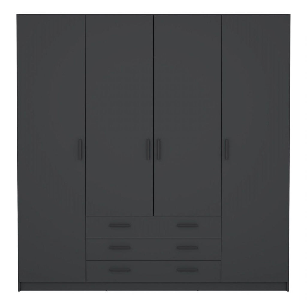 Sprint Wardrobe with 4 Doors + 3 Drawers in Matt Grey