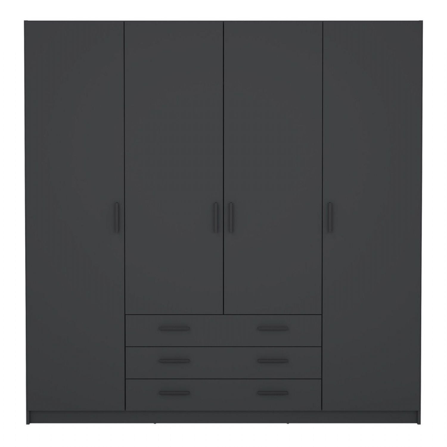 Sprint Wardrobe with 4 Doors + 3 Drawers in Matt Grey