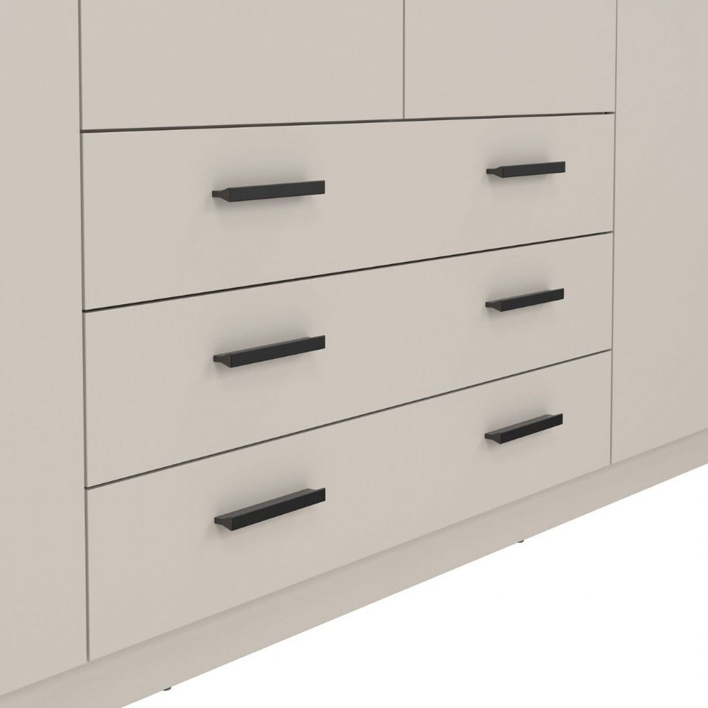Sprint Wardrobe with 4 Doors + 3 Drawers in Cashmere