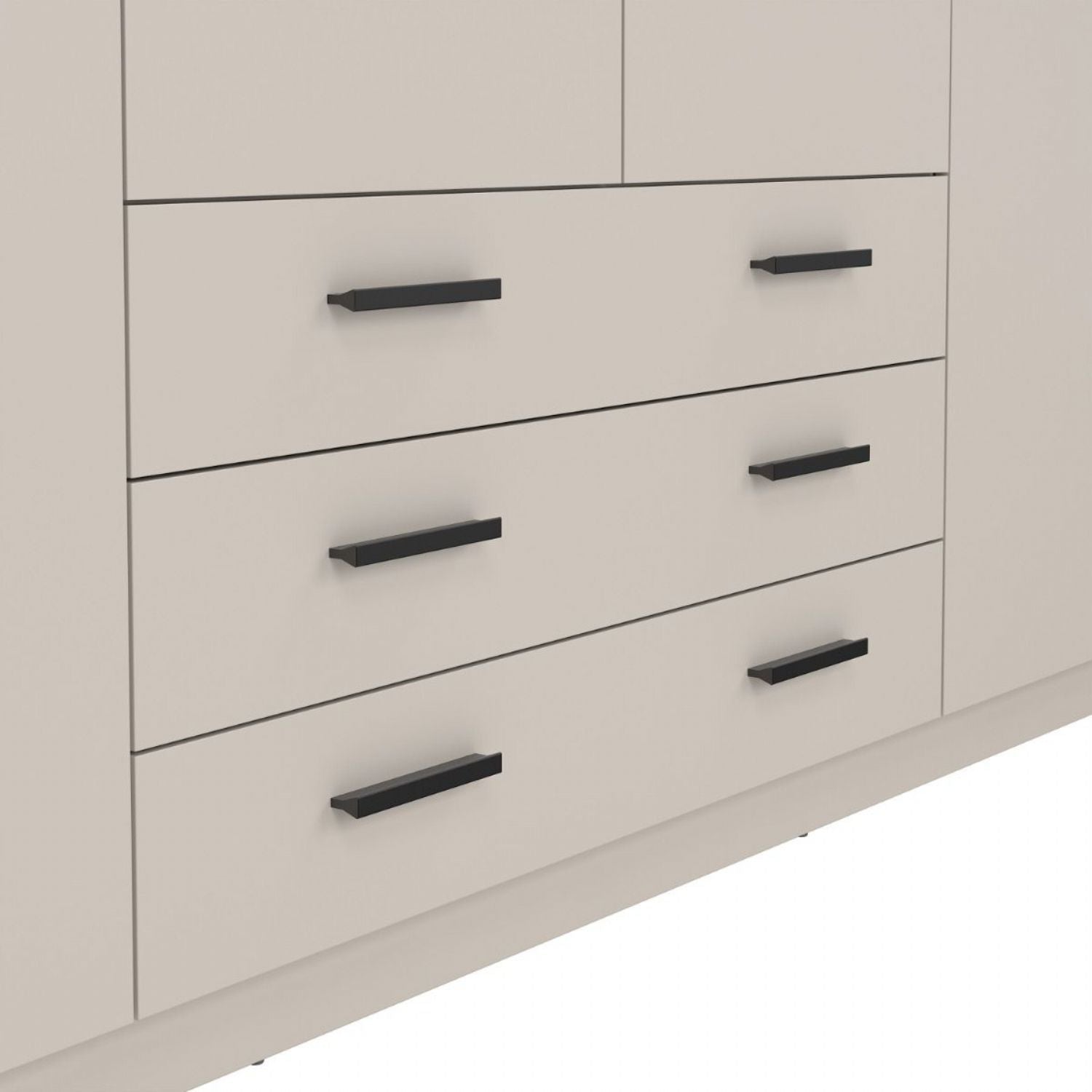 Sprint Wardrobe with 4 Doors + 3 Drawers in Cashmere