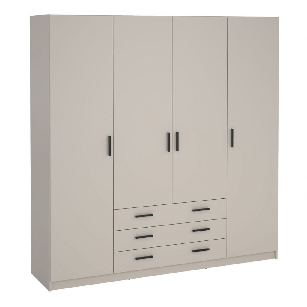 Sprint Wardrobe with 4 Doors + 3 Drawers in Cashmere