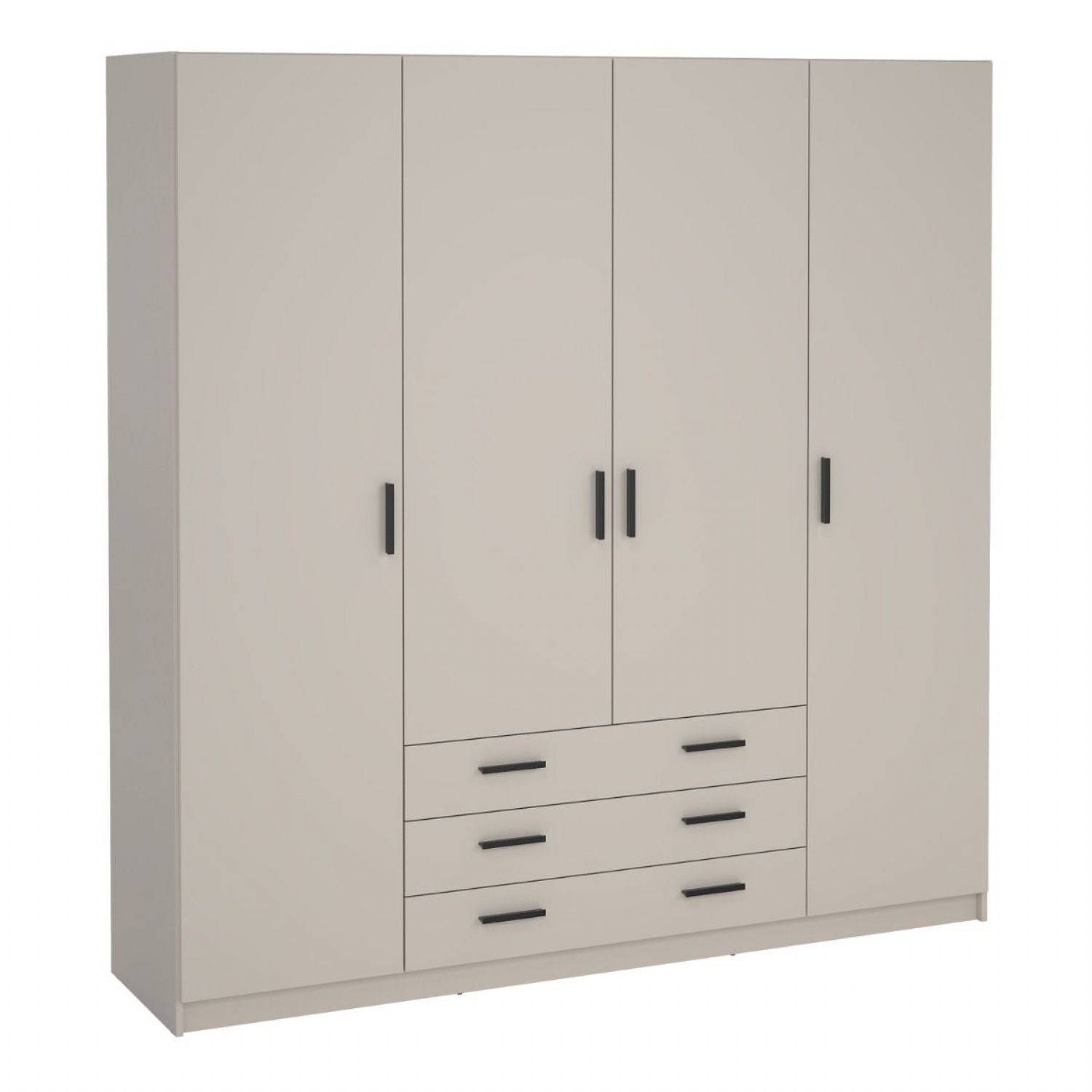 Sprint Wardrobe with 4 Doors + 3 Drawers in Cashmere