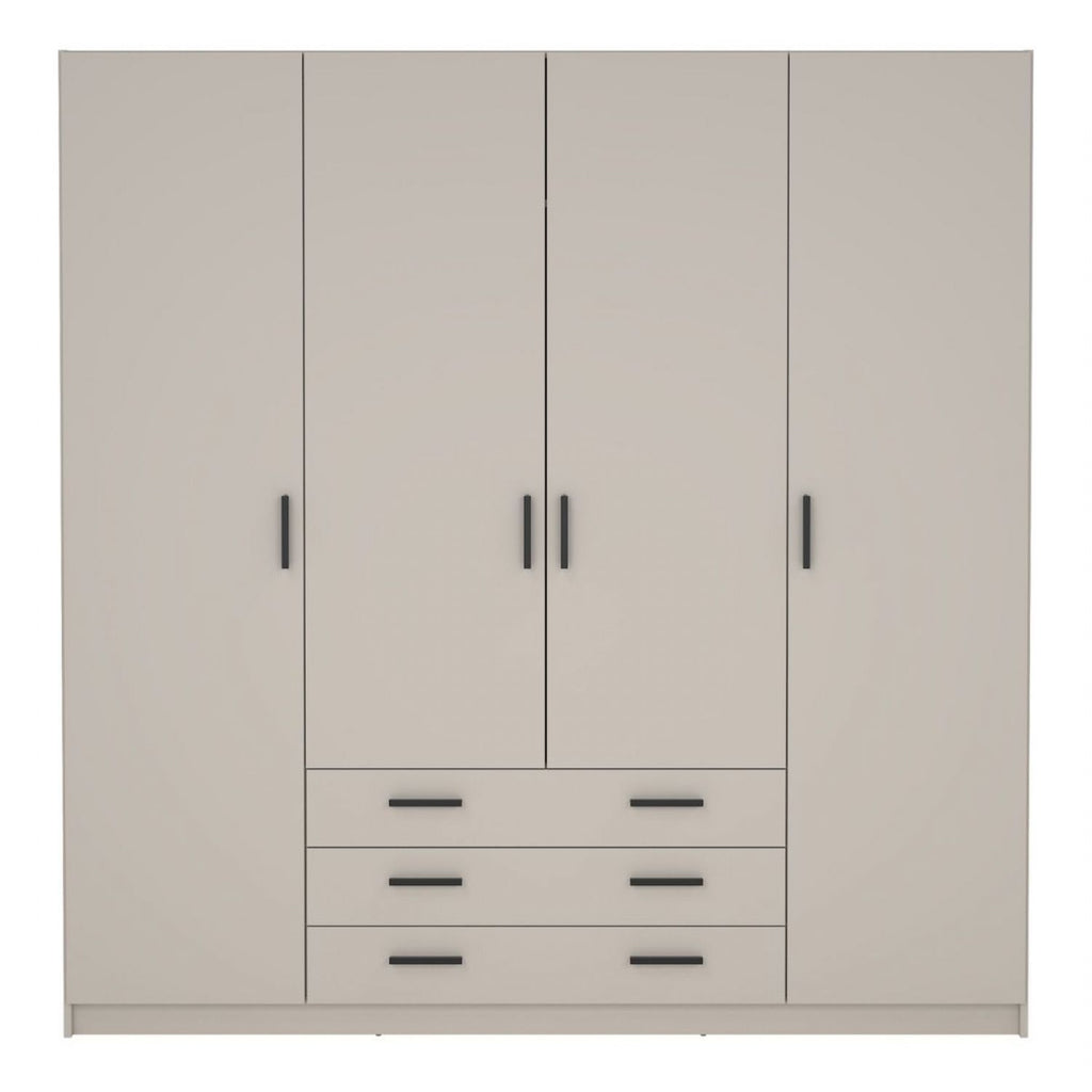 Sprint Wardrobe with 4 Doors + 3 Drawers in Cashmere