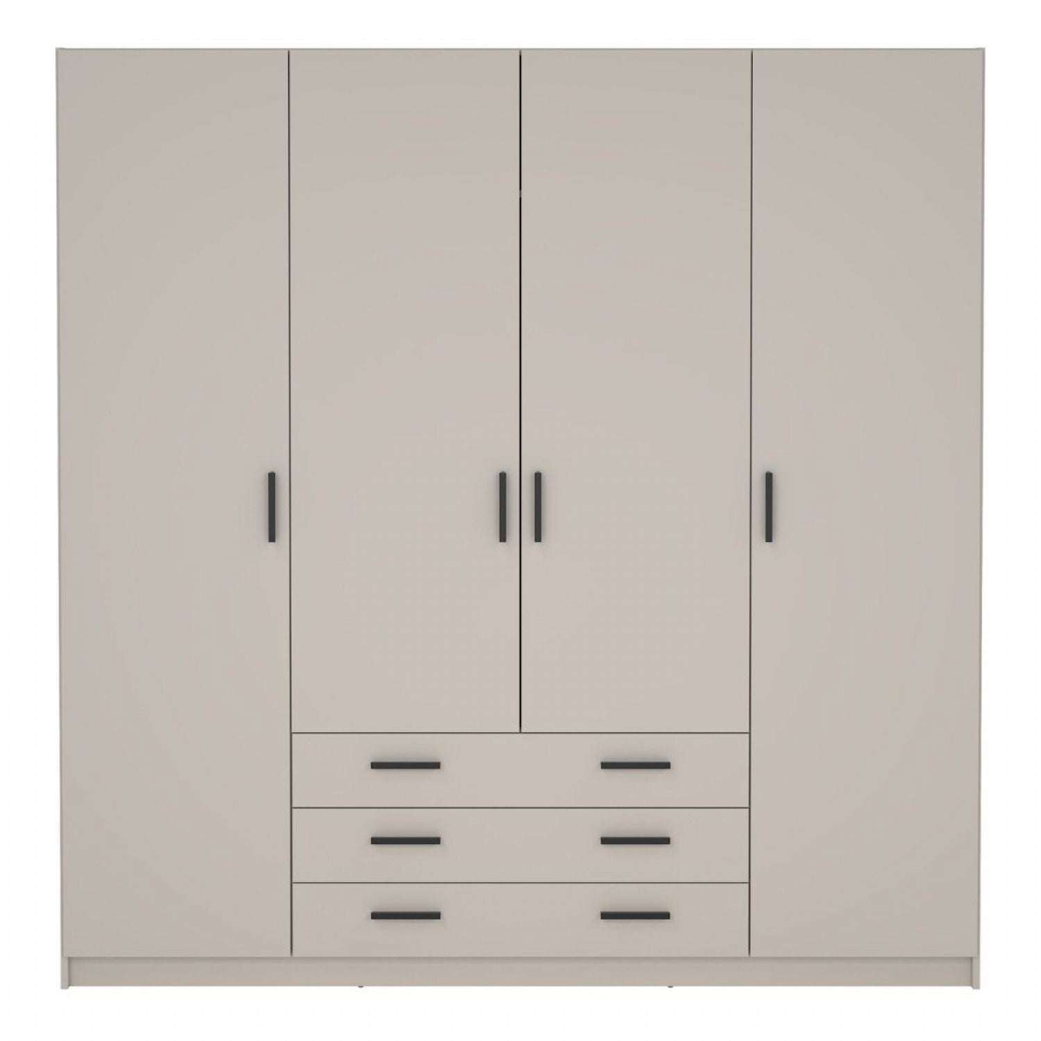 Sprint Wardrobe with 4 Doors + 3 Drawers in Cashmere