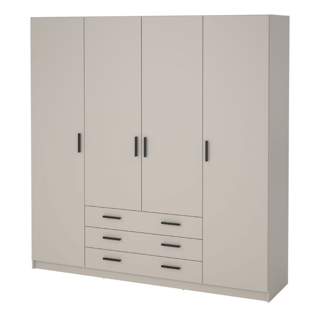 Sprint Wardrobe with 4 Doors + 3 Drawers in Cashmere