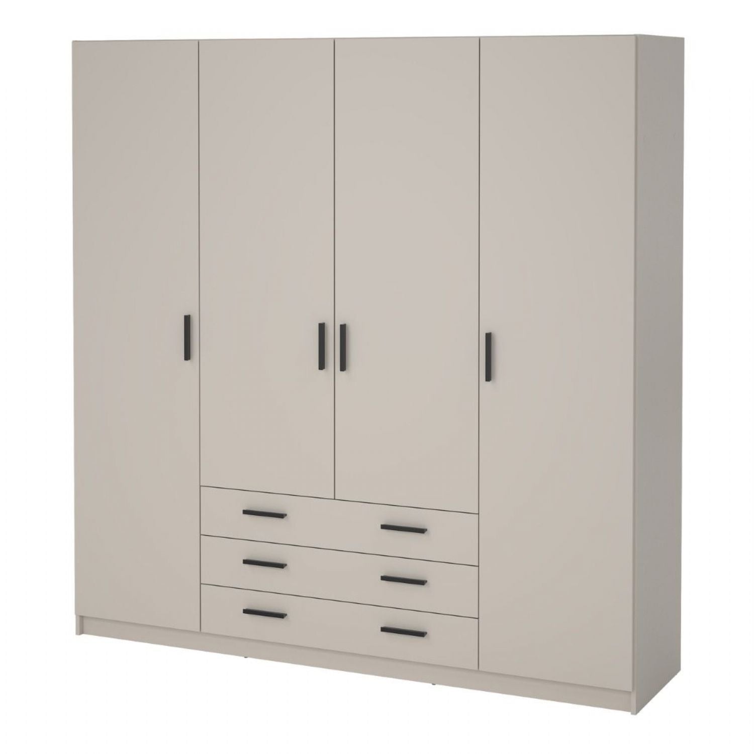 Sprint Wardrobe with 4 Doors + 3 Drawers in Cashmere