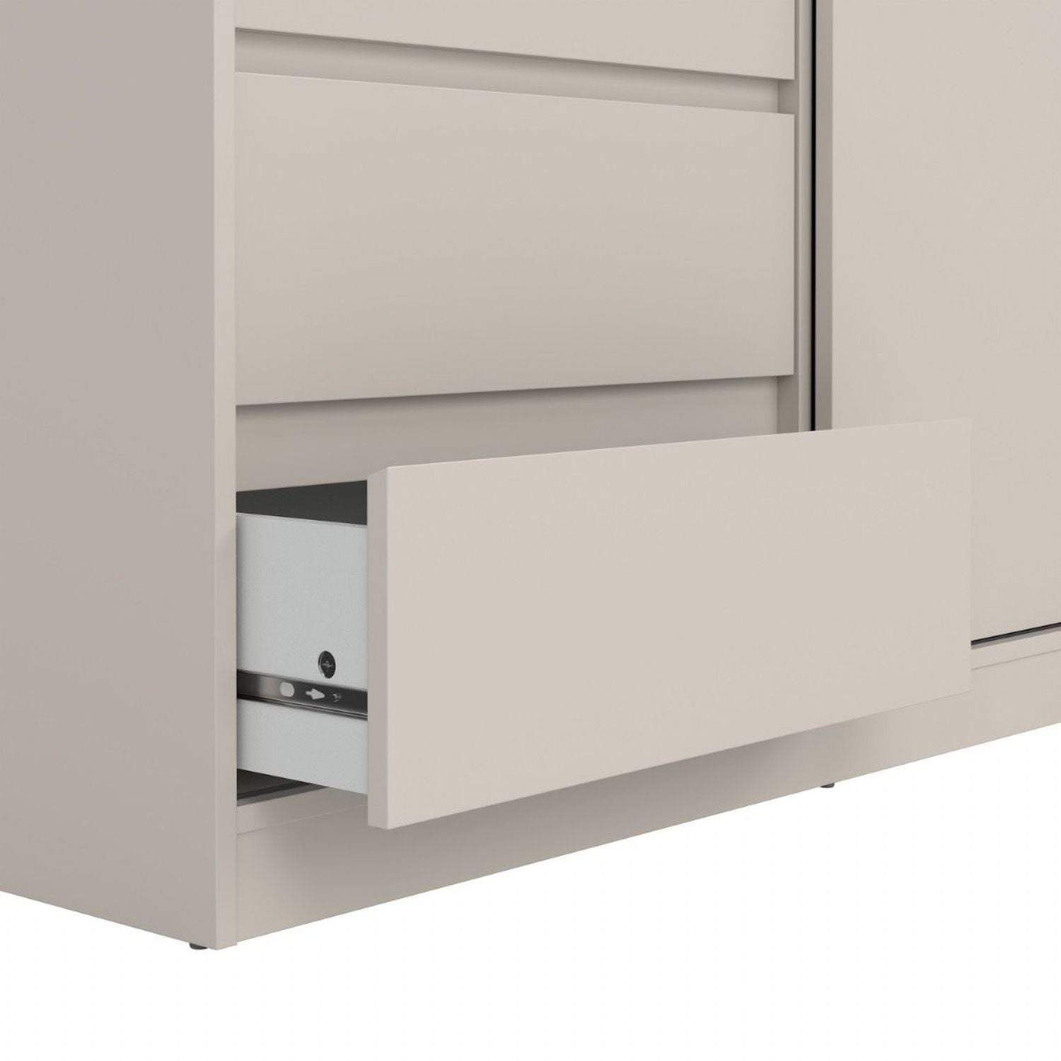 Naia Wardrobe with 1 Sliding Door 1 Std Door & 3 Drawers in Cashmere