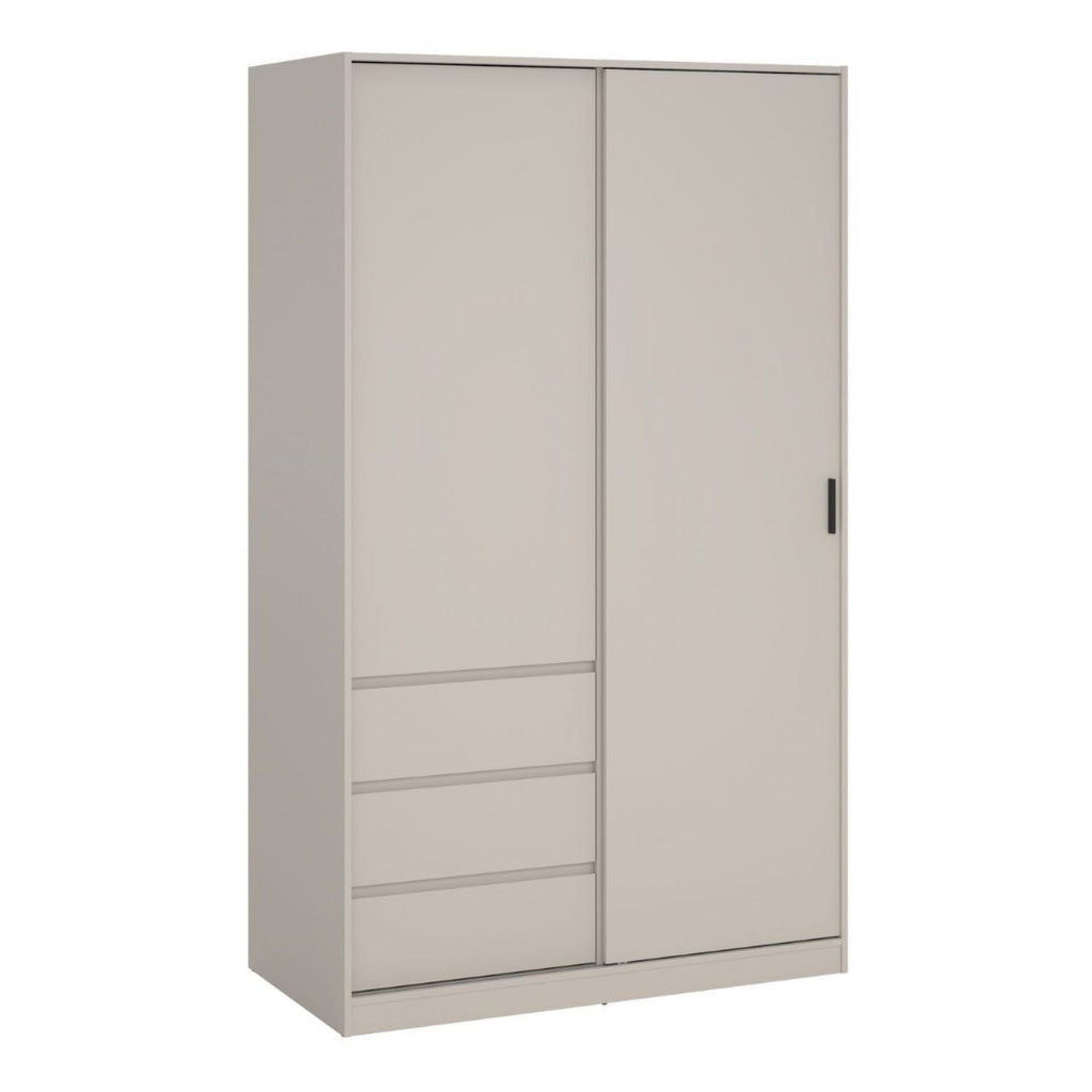 Naia Wardrobe with 1 Sliding Door 1 Std Door &amp; 3 Drawers in Cashmere