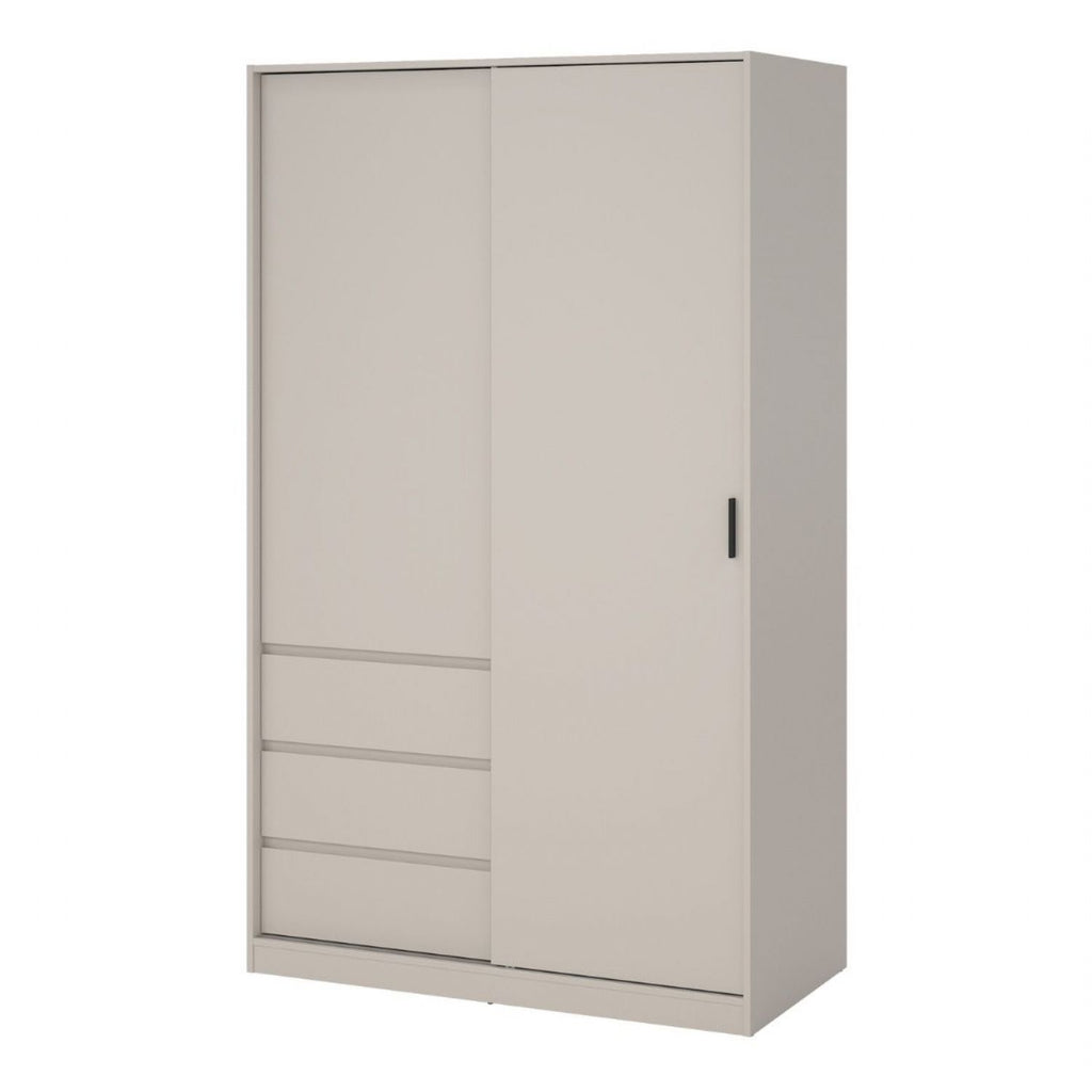 Naia Wardrobe with 1 Sliding Door 1 Std Door & 3 Drawers in Cashmere