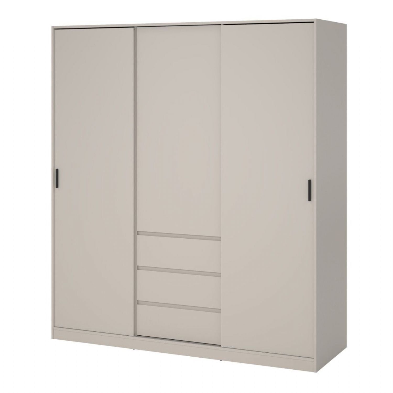 Naia Wardrobe with 2 sliding Doors 1 Door 3 Drawers in Cashmere