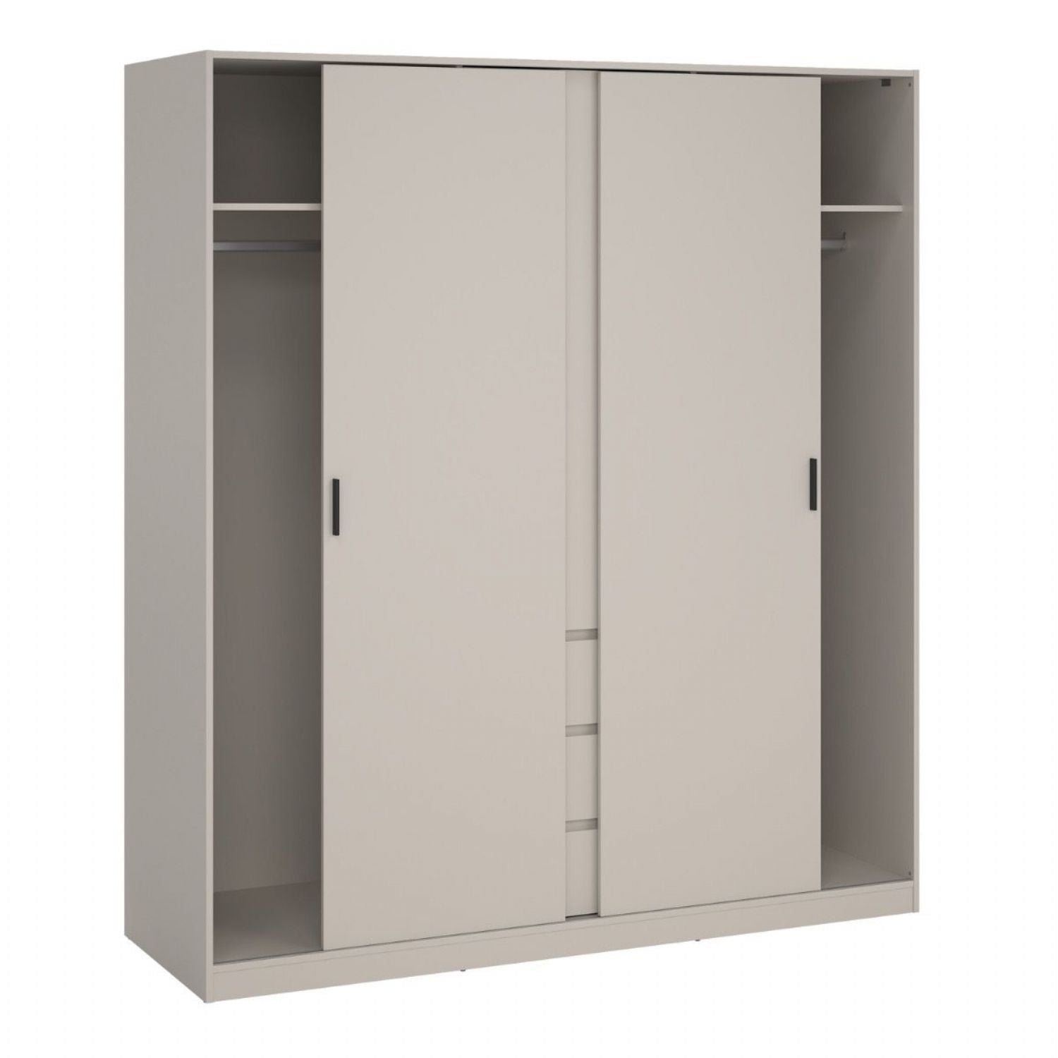 Naia Wardrobe with 2 sliding Doors 1 Door 3 Drawers in Cashmere
