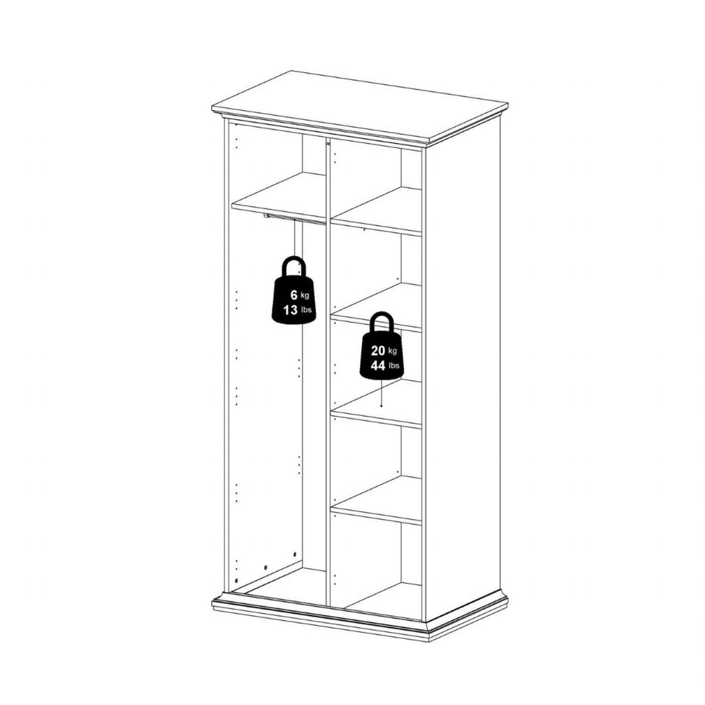 Paris Wardrobe with 2 Doors in Cashmere